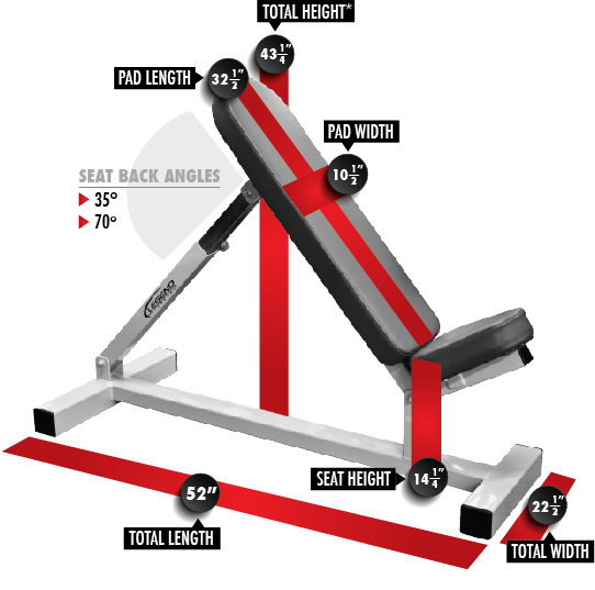Incline Utility Bench 3101 Dimensions