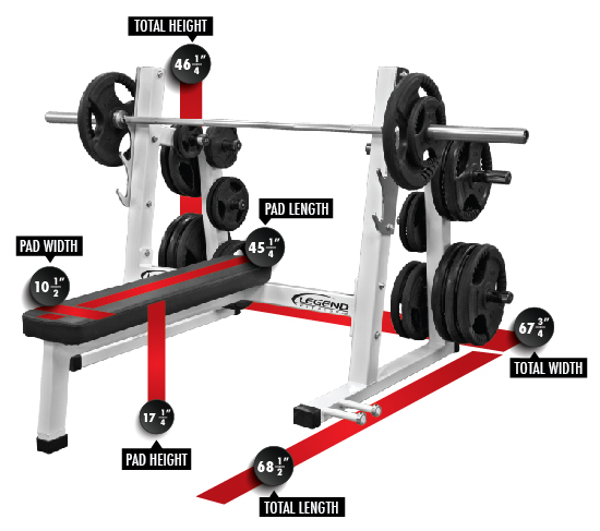 3240 PRO SERIES Olympic Flat Bench Dimensions